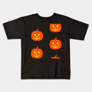 Rotund Glowing Jack-O-Lantern Tile Kids T-Shirt